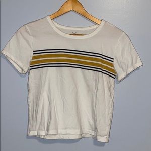 white pacsun cropped tee